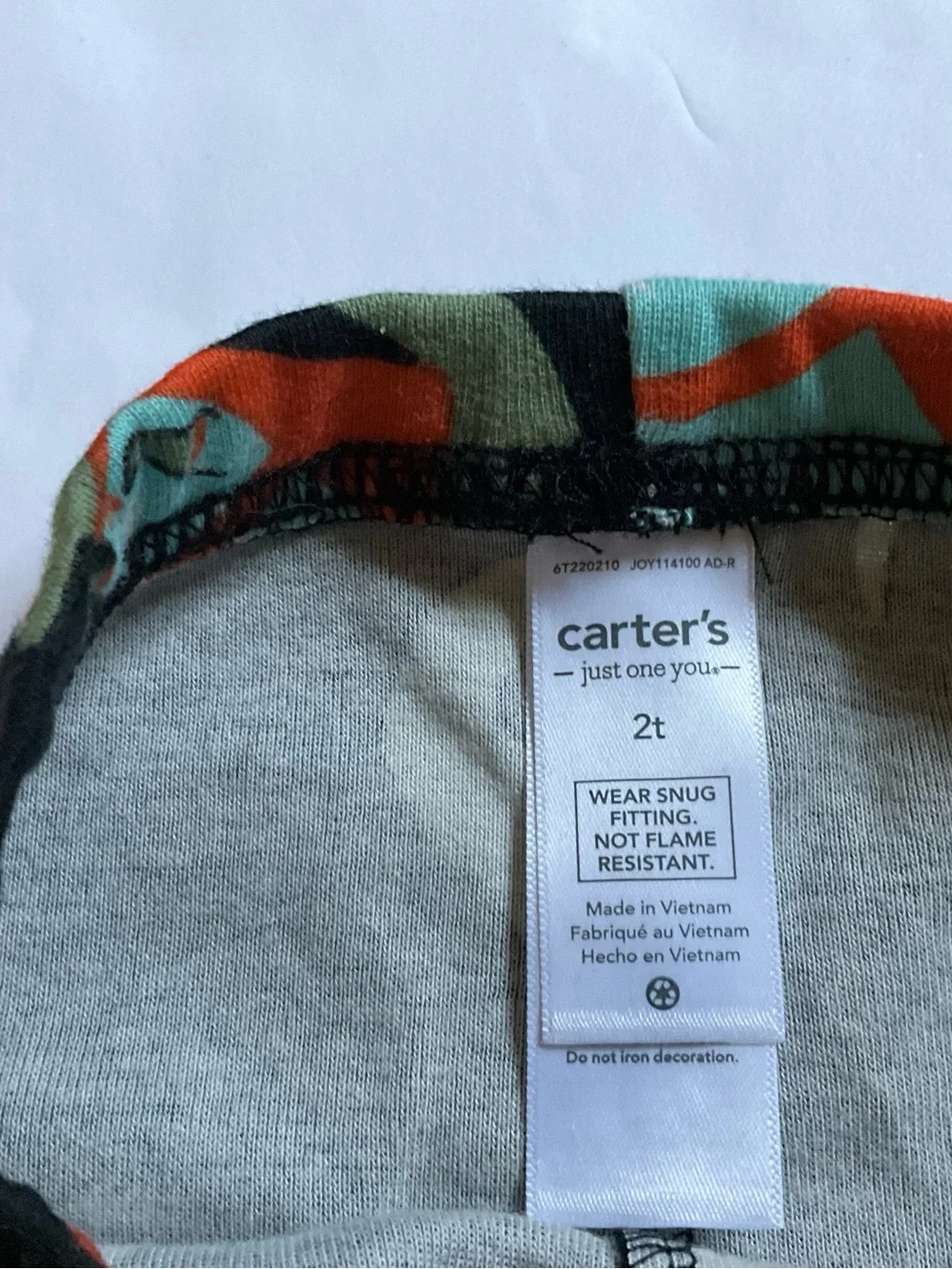 Carter's Halloween Dino & Striped Pajama Bottoms - Black, Orange, Green 2T